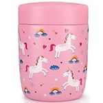 Pawoopawoo 9 Ounce Kids Thermos for Hot Food - Soup Thermos Insulated Food Jar for Hot & Cold Food - Pink Unicorn W