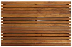 Bare Decor Zen Spa Shower or Door Mat in Solid Teak Wood and Oiled Finish, 31.5 by 19.5-Inch