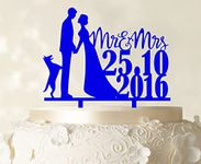 Personalized"Mr And Mrs" Wedding Cake Topper Dog Silhouette Custom Cake Topper Color Option Available 6"-7" Inches Wide