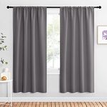 NICETOWN Blackout Curtains 72 for Office - 3 Pass Microfiber Noise Reducing Thermal Insulated Solid Rod Pocket Blackout Window Panels/Drapes (2 Panels, 42 x 72 Inch, Gray)