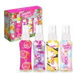 Body Mist By So…? Womens Mini Mist Body Mist Gift Set, with Pink Grapefruit, Vanilla, Candy Floss & Sweet Pea, Fragrance Spray Set (4x50ml)