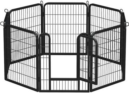Yaheetech 8 Vallas para Perros Parque para Perros de Metal con Puerta 80 cm Jaula de Mascota Animales