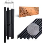 Extra Large Wind Chimes for Outside Deep Tone - 58'' Wind Chimes Outdoor Clearance, Deep Tone Wind Chimes, Windchimes Outdoors, Memorial Wind Chimes, Wind Spinner, Sympathy Gift, Home Décor (Black)