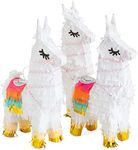 Juvale 3 Pack Mini Llama Pinata for Birthday Party, Fiesta, Cinco de Mayo Decorations (4.9 x 2.1 x 10.2 Inches)