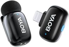 Boyamini Wireless Lavalier Microphone For iPhone iPad, Ultra mini microphone with AI Voice Change, Noise Reduction and Charging Case, Metal Clip on Mic Vlogging TikTok YouTube Content Creators