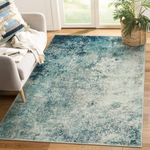 Lahome Modern Abstract Area Rugs 3x5 Washable Rug, Throw Rugs for Entryway Low Pile Anti Slip, Stain Resistance Accent Carpet for Bedroom Kitchen Bathroom Laundry Front Door, Blue/Grey