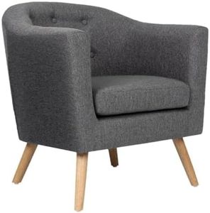 Artiss Armchair Grey Recliner Lounge Dining Chairs Nursing Occasional Reading Seating Single Sofa Home Living Room Bedroom Furniture,Wooden Legs,with Removable Seat Cushion