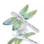 H&D Hyaline&Dora Handmade Crystal Dragonfly Collectible Figurine, Glass Animals Gift Collection, Decorative Paperwight Green