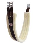 Majestic Ally Mink Fleece Padded Girth with Heavy Duty Elastics & Stainless Steal Hardware Brown -42",44",46",48" and 50" (42 Inch, Brown)