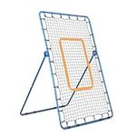 Baseball Pitch Back, 180 X 110 cm Softball Rebound Net, 5 Angles Adjustable Pitchback for Lacrosse Training (Blue)