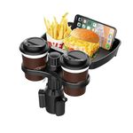 INDIAHUNK Car Cup Holder Expander, Car Food Tray, 360° Rotation Detachable Tray Table, Adjustable Base Car Food Tray, Car Drink Holder, Car Essentials