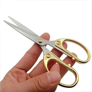 Aemoe 5" All Stainless Steel Office Scissors,Ultra Sharp Blade Shears,Sturdy Sharp Scissors for Office Home School Sewing Fabric Craft Supplies Multipurpose Scissors Gold