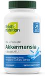 Fresh Nutrition Akkermansia Muciniphila Probiotic 1 Billion AFU for GLP-1 Production - Pre + Probiotic Supplement - 60 Capsules