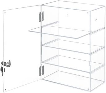 Acrylic Display Case with Lock – Acrylic Storage Chest for Figures, Collectibles, Jewelry, Expensive Items & More – Secure and Organized Storage (Removable Shelves-B, Rectangle)