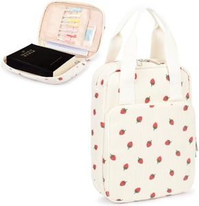 Bunnychill Bible Cover for Women, Bible Case,Carrying Bible Bag Scripture Case Church Bag Bible Protective with Font & Back Zippered Pocket