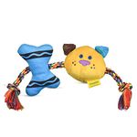 Crayola for Pets Crayon Rope Plush Squeaker Dog Toy, Interactive Dog Tug Toy with Pup-Visible Colors Dogs See Best, Rope Toy for Dogs with Plush and Squeaker