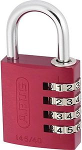 ABUS Combination Lock 145/40 red - Suitcase Lock, Locker Lock, etc. - Aluminum Padlock - Individually Adjustable Number Code - ABUS -Safety Level 4