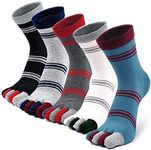 ZAKASA Men’s Toe Socks Cotton Five 