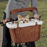 PetSafe Solvit Tagalong Wicker Bicycle Basket, Dog Carrier for Bikes, Best for Dogs Up to 13 lb