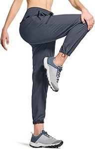 CQR Women's Hiking Outdoor Pants, Lightweight Stretch Cargo Pants with Zipper Pockets, Water Resistant Athletic Pants with Draw String WBP103-CHC L