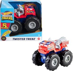 Hot Wheels GVK41 Monster Trucks Twisted Tredz Vehicles, 1:43 Scale Creature-Themed Toy Truck, Multicolor, 10.0 cm*9.1 cm*12.8 cm