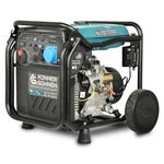 Könner & Söhnen KS 8100iEG LPG/petrol inverter generator 8000 W,with UK Plug Sockets 1 x 13A 230V,1 x CEE 230V 32A,2 USB ports,copper winding,silent inverter generator,dual fuel generator