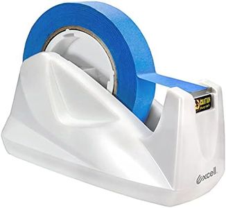 Excell Premium Dualcore Desktop Tape Dispenser (1" + 3" core) with Sand Weighted Base, White Desk Tape Dispensers Use for Home, Office, Gift Store and Wrapping Purpose