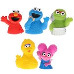 Sesame Street Bath Finger Puppets, 5 Pc - Bath Toys, Easter Basket Fillers, Easter Gifts