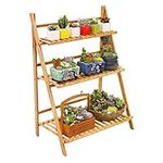 Ufine Bamboo Ladder Plant Stand 3 T