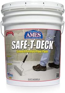 Ames Safe-T-Deck Smooth Formula Floor Paint - 1 Gallon White Paint - Great For Concrete and Wood Floors - Use on Floors, Stairs and More - Made in the USA