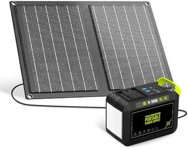 MARBERO 88.8Wh Solar Powered Generator with 21W Solar Panel AC 120W Peak Portable Solar Generator Lithium Battery with 110V AC/DC Outlet, 24000mAh Solar Power Bank, 18W USB-C PD Output for Camping