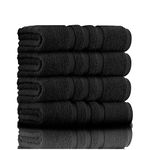 GC GAVENO CAVAILIA 550 GSM Hand Towels - Pack of 2 - Egyptian Cotton Towel - Highly Absorbent & Quick Dry Bathroom Towels Sets - Washable Spa Saloon Gym Towel, Black