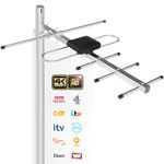 Outdoor TV Aerial - High-Performance Digital Antenna for Strong Signal in the UK, 4K/1080P HDTV Reception, UHF/VHF, 26.25 FT Coaxial Cable