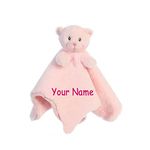 Ebba Personalized My First Teddy Lil Luvster Pink Plush Blanket for Baby Girl with Custom Name