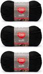 Red Heart Soft Black Yarn - 3 Pack 