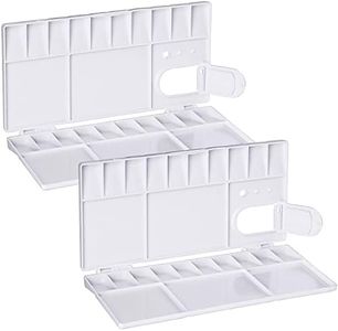 Prmape 2 Pcs Palette Peinture Pliable, Palette Aquarelle Vide avec 25 Puits, 20 * 10cm Palettes de Peinture en Plastique avec Trou De Préhension pour l'art de Bricolage Artisanat Peinture