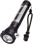 Betlex Aluminium 7 Mode Rechargeable Solar LED Torch Flashlight Use for Car Emergency Torch (Black)