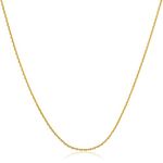 Kooljewelry 14k Yellow Gold Diamond-Cut Cable Necklace Chain (0.8mm, 16 inch)