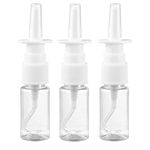 Mebamce 3pcs Nasal Spray Bottle Mist Spray Bottle Clear Empty Rhinitis Care Sprayer Direct Spray Container for Saline Essential Oils - 10ml