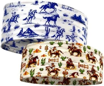 KYANSUN Equestrian Headbands for Women & Men, Under Helmet Hair Protector Horse Riding Headband, Moisture Wicking Non-Slip Headband for Horseback Riding, Western Cowboy & Cowgirl 2-Pack