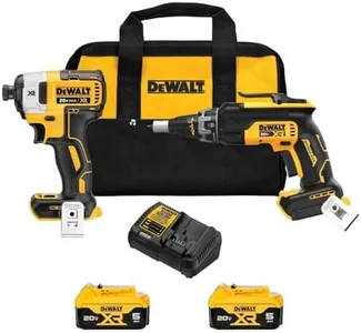 DEWALT 20V MAX XR Drywall Screw Gun and Impact Driver, Power Tool Combo Kit, 2 Batteries and Charger Included (DCK268P2)