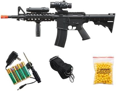GoldenBall Well Airsoft M4 RIS Electric Full Automatic AEG Rifle w/Light & Laser - Black (Battery & Charger Included)