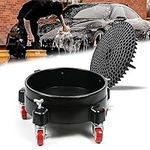 5 Gallon Bucket Dolly with Bucket Insert,Professional Detailing Bucket Dolly with 5 Wheels and 2 Locking Casters for Car Washing, Detailing, Garage & More