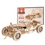 ROKR 3D Wooden Puzzle for Adults-Mechanical Car Model Kits-Brain Teaser Puzzles-Vehicle Building Kits-Unique Gift for Kids on Birthday/Christmas Day(1:16 Scale)(MC401-Grand Prix Car)