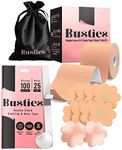 Busties Boob Tape Kit (12pcs), Easy to Use (Universal Fit) and Body Tape (100 Strips & 25 Dots) Bundle