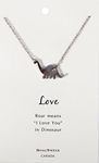 Shagwear Favourite Animals Inspirations Quote Pendant Necklace (Dinosaur Pendant)