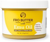 Fro Butter Emu Oil Hair Moisturizer for Black Women & Men | 4C Hair Products | Natural Hair Growth | Organic Ingredients | For Healthier, Stronger, Thicker - Coils, Curls, Edges, & Locs | 8oz Jar