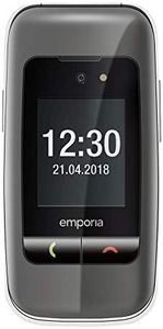 emporiaOne | Senior Cell Phone | Flip Phone Without Contract | Mobile Phone with Emergency Call Button | 2.4-inch Display | Spacegrey, Grey/Silver