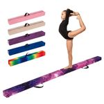 COSTWAY Folding Gymnastics Balance Beam, 7ft/210cm Kids Training Beam with Carry Handles, Anti-Slip Base, Floor Gymnastics Beams for Home Gym Exercise (Pink + Purple)