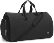 Convertible Garment Bag With Shoes Compartment, 2 in 1 Suit Travel Bags With Shoulder Strap for Men Women (Black)